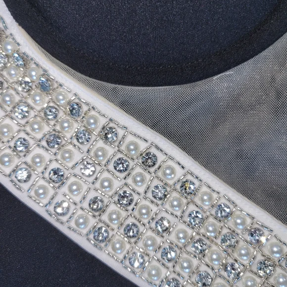 NWT Anthropologie/ Blithe LA Maxi Black Wedding Formal Embellish Dress Sz Medium - Picture 5 of 15